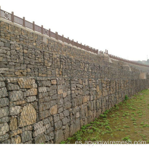 cesta de gabión galvanizado que retiene la caja de la pared de la pared